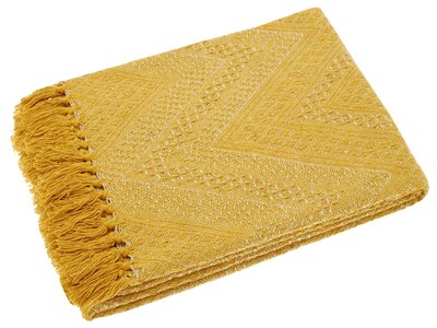 Recycled cotton throw ochre