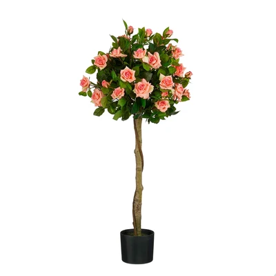 Rose In Pot Topiary Salmon - H120Xd50Cm