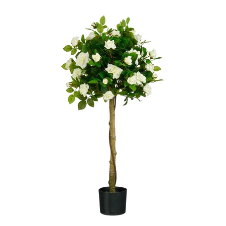 Rose In Pot Topiary White - H120Xd50Cm