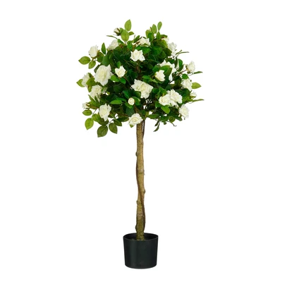 Rose In Pot Topiary White - H120Xd50Cm