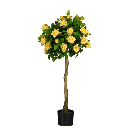 Rose In Pot Topiary Yellow - H120Xd50Cm