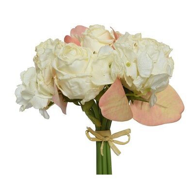 Rose On Pick Polyester Dried H30cm Off-White