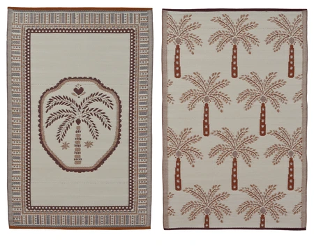 Rug Polypropylene Rectangle With Palm Print L.120Cm X W.180Cm