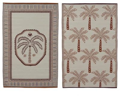 Rug Polypropylene Rectangle With Palm Print L.120Cm X W.180Cm