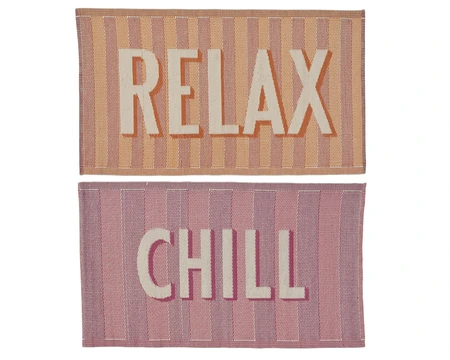 Rug Polypropylene Rectangle With Stripe And Text Print Asst. L.90Cm X W.150Cm