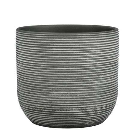 Samuel Pot Round Anthracite - H21Xd24Cm