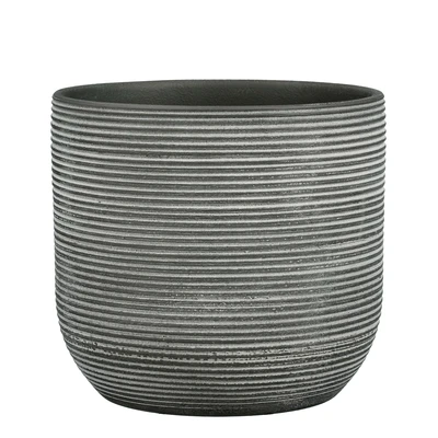 Samuel Pot Round Anthracite - H21Xd24Cm