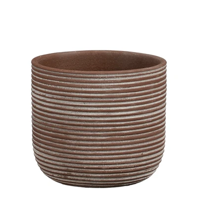 Samuel Pot Round Brown - H13Xd15Cm