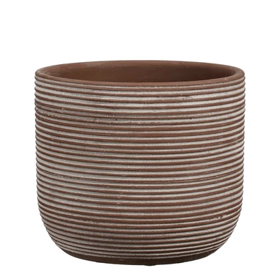 Samuel Pot Round Brown - H18Xd20Cm