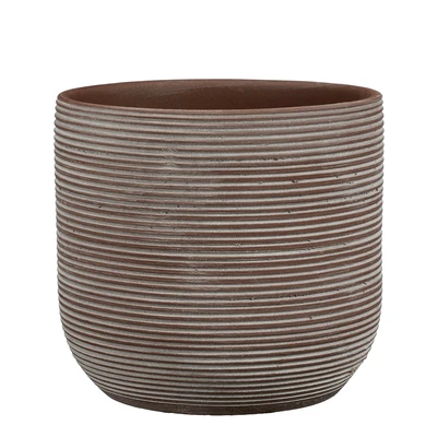 Samuel Pot Round Brown - H21Xd24Cm