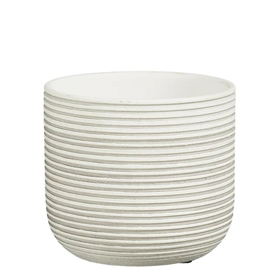 Samuel Pot Round Off White - H13Xd15Cm