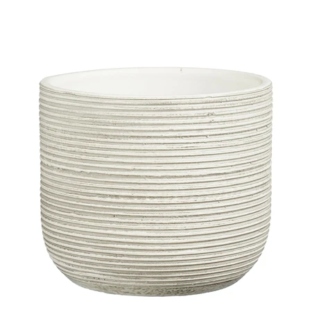 Samuel Pot Round Off White - H18Xd20Cm