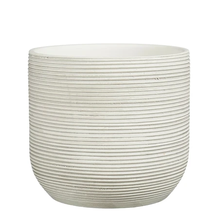 Samuel Pot Round Off White - H21Xd24Cm