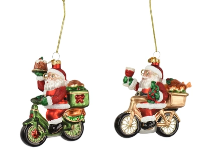 Santa Glass Glitter Multi H.10.2cm
