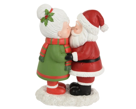 Santa Polyresin Green/Red H.20cm