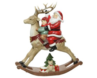 Santa Polyresin Rocking Reindeer Red - image 2