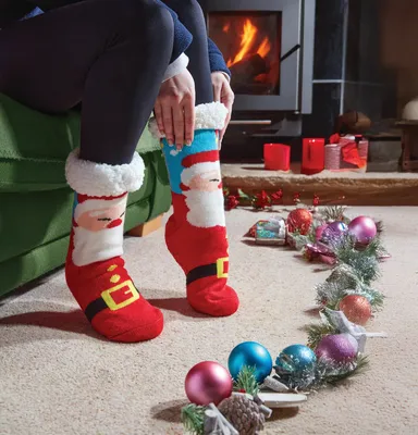 Santa Slipper Socks - image 1