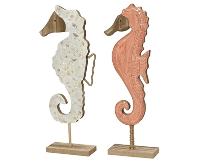 Seahorse Mdf Enamel On Mdf Base 2Col  Fsc Asst.  H.34Cm