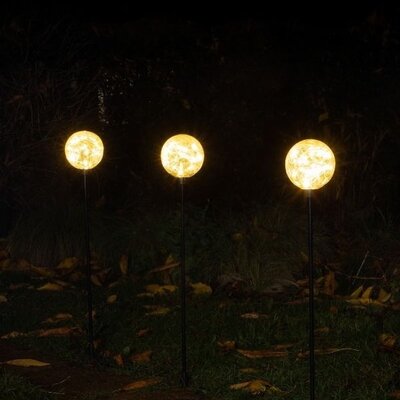 Set Of 3 Warm White Connectable Crackleball Lights
