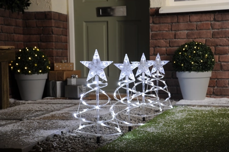 set of 4 spiral pathfinder trees - white