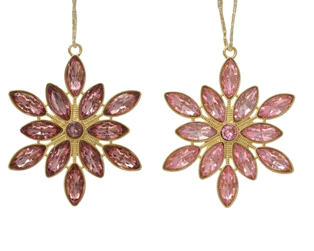 Snowflake Alloy Acrylic Strass Asst. W.0.6cm x H.8.5cm