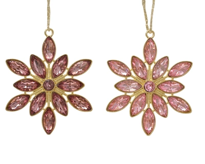 Snowflake Alloy Acrylic Strass Asst. W.0.6cm x H.8.5cm