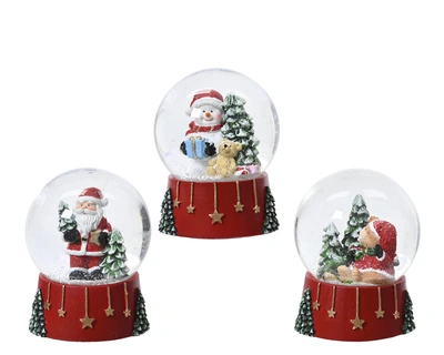 Snowglobe Glass Asst. H.10.2cm