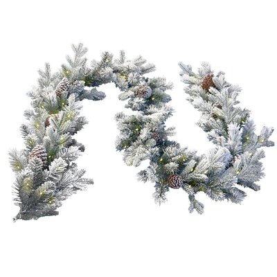 Snowy Dorchester Pine Garland 9ft