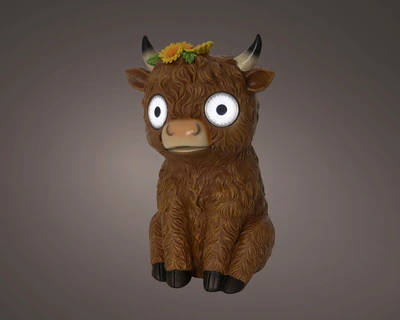 Solar Animal Polyresin Steady Brown/Cool White H.25Cm