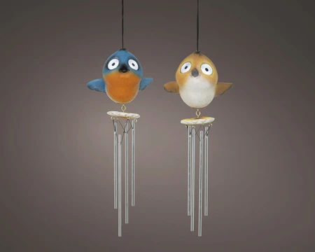 Solar Bird Polyresin Steady 2 Asst./Cool White H.29Cm - image 1