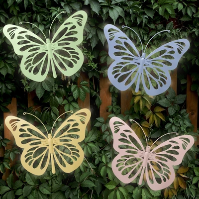 Solar Butterfly Iron Steady 4Col  Asst./Warm White H.26.5Cm - image 2