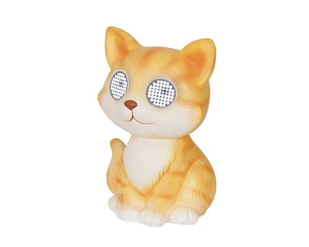 Solar Cat Polyresin Steady Colours/Cool White H.22.5Cm - image 2