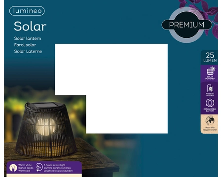 Solar Lantern Black/Warm White dia28-H22cm-4L - image 3
