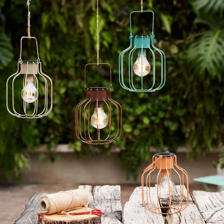 Solar Lantern Iron Steady 4Col  Asst. H.18Cm - image 2