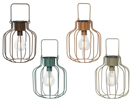 Solar Lantern Iron Steady 4Col  Asst. H.18Cm - image 3