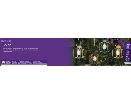 Solar Lantern Iron Steady 4Col  Asst. H.18Cm - image 4