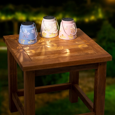 Solar Lantern Metal Steady 3Col  dia11.50-H11.00cm-1L asst. - image 2