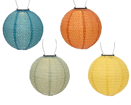 Solar Lantern Nylon Steady 4Col  H23.00cm-1L asst./warm white - image 2