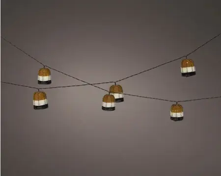 Solar Partylight Wicker Steady Natural/Warm White L.210Cm - image 1