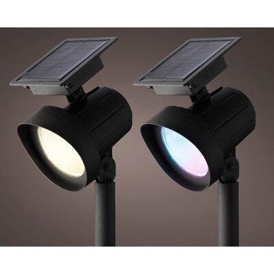 Solar Spotlight  8 Function Colourchanging H31.50cm-7L Black