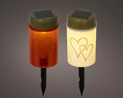 Solar Stake Light Fire Flame Effect 2Col Asst./Flame H.24Cm