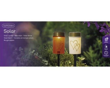 Solar Stake Light Fire Flame Effect 2Col Asst./Flame H.24Cm - image 3