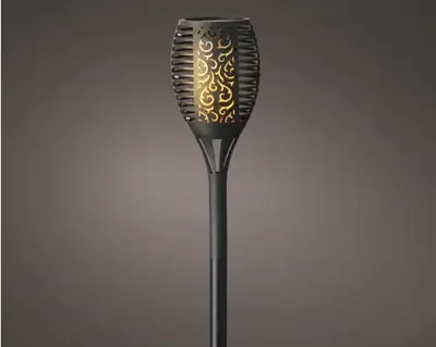 Solar Torch Fire Flame Effect Black/Flame H.61.5Cm