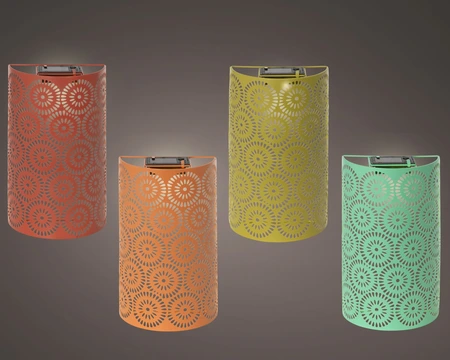 Solar Wall Light Metal Steady 4Col  Asst. H.28.5Cm - image 1