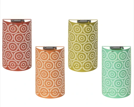 Solar Wall Light Metal Steady 4Col  Asst. H.28.5Cm - image 2