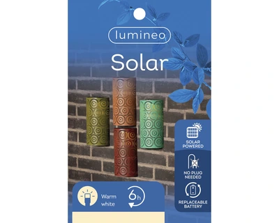 Solar Wall Light Metal Steady 4Col  Asst. H.28.5Cm - image 3