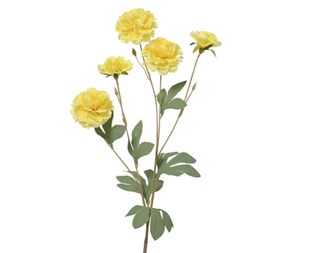 Spray Hibiscus On Stem Polyester Mutabilis Yellow L.78Cm