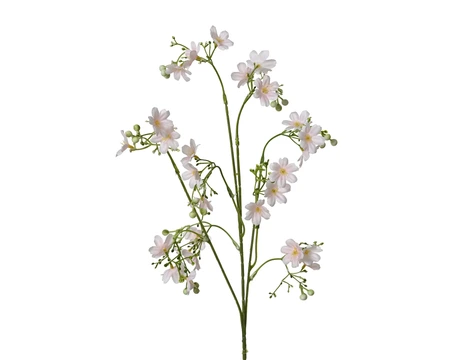 Spray Mini Flower On Stem Polyester Mini Flower Blossom Soft Pink L.67Cm