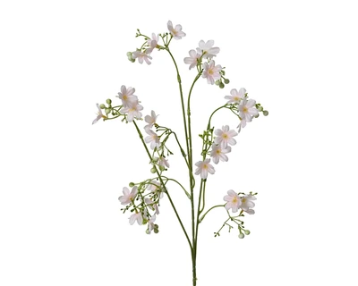 Spray Mini Flower On Stem Polyester Mini Flower Blossom Soft Pink L.67Cm