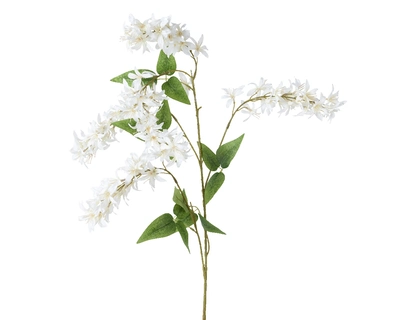 Spray Wisteria On Stem Polyester H110.00cm white